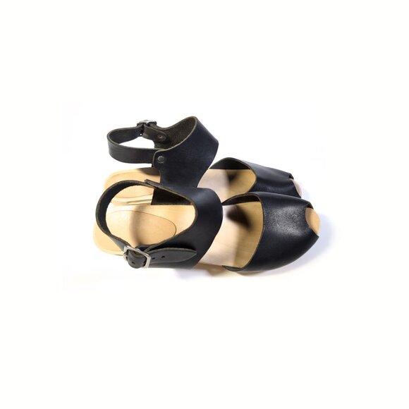 BRYR Clogs Size 40 Black Miranda Clog Sandals Peep Toe Womens 10 - Picture 4 of 10